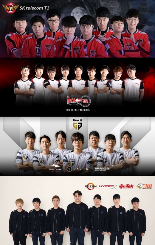 2019시즌을 앞두고 대대적인 리빌딩에 들어간 (맨 위부터) SKT T1, KT 롤스터, 젠지 이스포츠, 킹존 드래곤 X ./사진= 팀별 공식 SNS