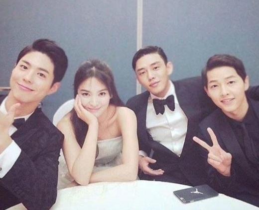 (왼쪽부터) 배우 박보검, 송혜교, 유아인, 송중기. /사진=유아인 인스타그램