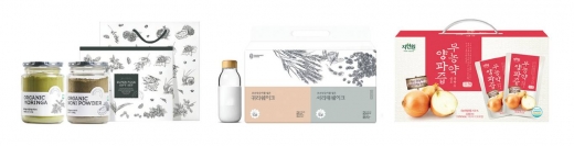 좌측부터) 노니&모링가 선물세트, 쉐이크 2종, 무농약 양파즙/사진=CU