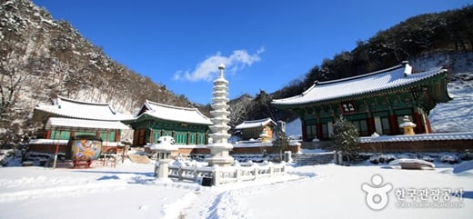 흰 눈이 소복하게 내려앉은 금당사./사진=한국관광공사
