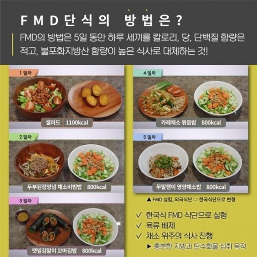 'SBS 스페셜'에서 방송된 FMD 식단. /사진=SBS 제공<br />
