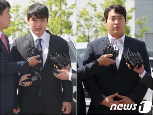 키움 히어로즈의 박동원(왼쪽), 조상우. /사진=뉴스1