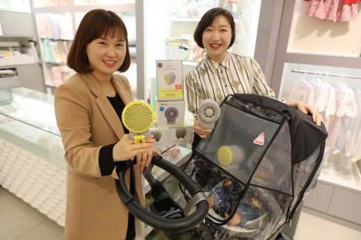 롯데백광주점,최악의 미세먼지에 '유모차용 공기청정기' 등장