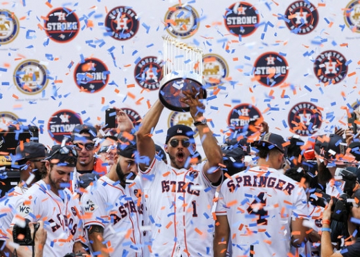 2017년 MLB 월드시리즈에서 LA 다저스를 꺾고 우승을 차지했던 휴스턴 애스트로스가 MLB.com 선정 파워랭킹 1위를 차지했다. /사진=로이터
