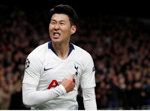 10일 오전(한국시간) 영국 런던 토트넘 홋스퍼 스타디움에서 열린 2018-2019시즌 유럽축구연맹(UEFA) 챔피언스리그 8강 1차전에서 맨시티를 상대로 결승골을 넣은 토트넘 홋스퍼의 손흥민. /사진=로이터