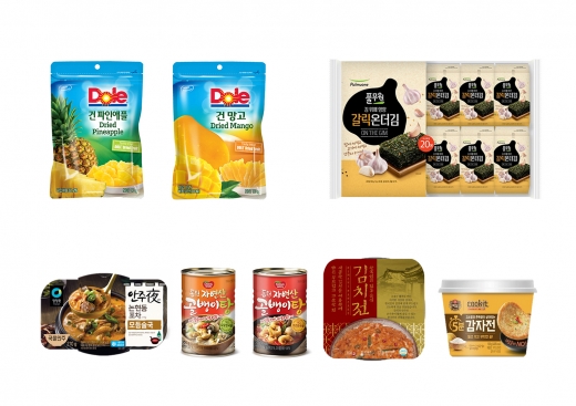 사진 왼쪽 상단부터 시계방향으로 돌(Dole)코리아, 풀무원, CJ제일제당, 세븐일레븐, 동원F&B, 청정원