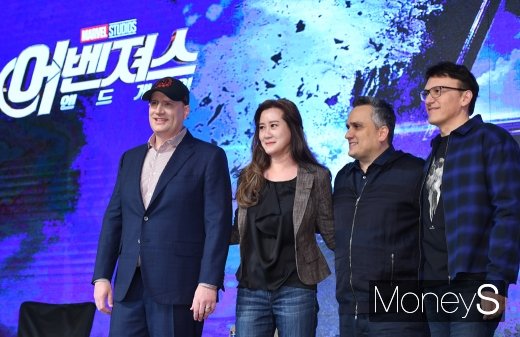 [머니S포토] 케빈 파이기·트린 트랜·안소니 루소·조 루소 '어벤져스: 엔드게임 제작진'