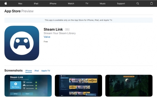 앱스토어 프리뷰 코너에 소개된 스팀 링크 앱. /사진=iOS 앱스토어