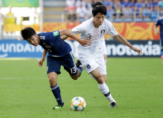 u20 축구 한일전. 오세훈 결승골. 대한민국 일본 축구 U20 한일전에서 오세훈이 극적 결승골을 터뜨렸다. /사진=로이터