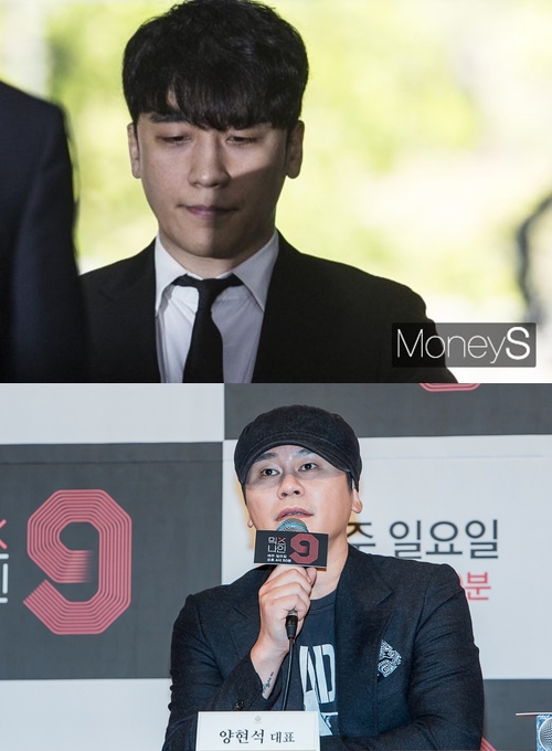 승리(위) 양현석. /사진=장동규 기자, JTBC      