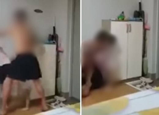 베트남 이주 여성을 폭행하는 남편 모습. /사진=페이스북 캡처