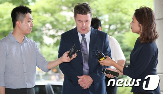 로버트 할리가 28일 필로폰 구매 및 투약 혐의에 대한 선고 공판에 출석했다. /사진=뉴스1        
