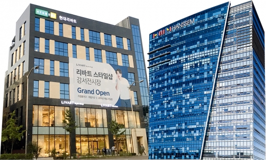 (왼쪽부터) 리바트스타일샵 강서전시장, 한샘 상암본사/사진=각사