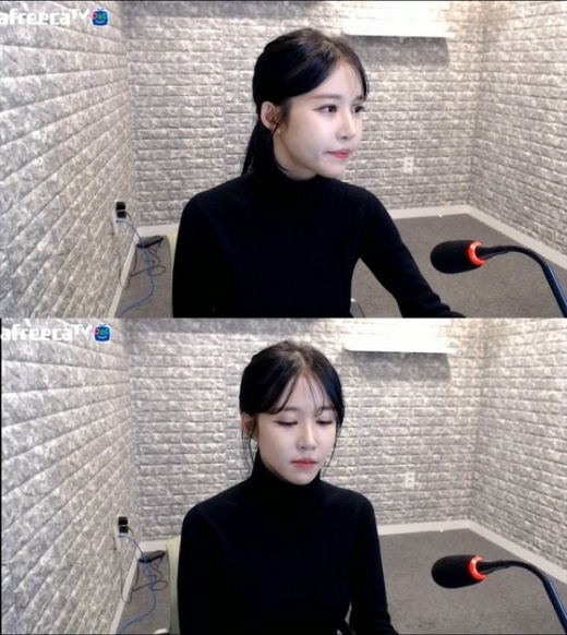 전 크레용팝 멤버 엘린의 개인방송 화면. / 사진=뉴스1   