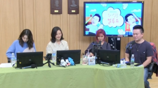 그룹 I.O.I 출신 김소혜와 배우 김희애, 스페셜 DJ 솔비, DJ 김태균(왼쪽부터). /사진=SBS 라디오 '두시탈출 컬투쇼' 보이는라디오 캡처