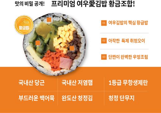 가성비 브랜드가 뜬다! 2,800원 프리미엄 김밥 ‘여우애김밥’