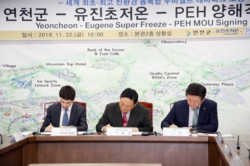 연천군 무비월드 테마파크 조성사업 업무협약 체결식. / 사진제공=연천군