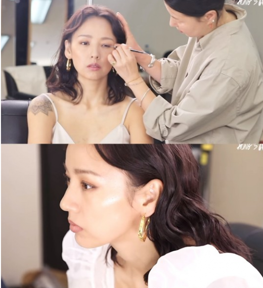 이효리 보정어플. /사진=유튜브 홍스메이크업플레이 화면 캡처