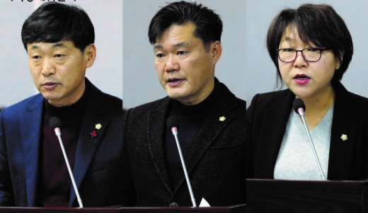 사진 왼쪽부터 김영택, 최찬민, 송은자 시의원. / 사진제공=수원시의회