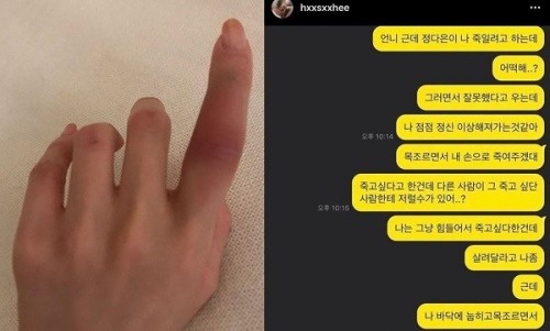 /사진=한서희 인스타그램 스토리
