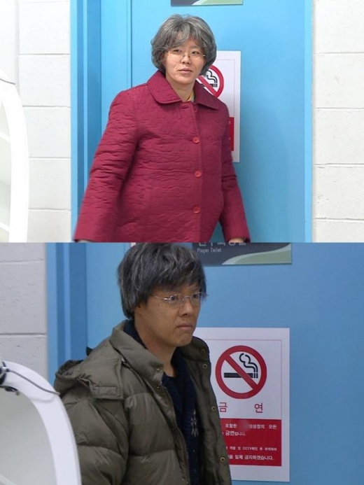 강남과 이상화가 노인분장을 하고 몰래카메라에 도전했다. /사진=SBS 제공