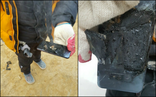 갤럭시S10e가 발화한 사진. 직장동료가 촬영했다. /사진=박씨 제공