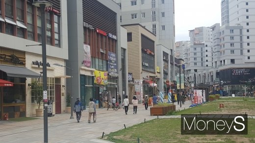 수도권의 한 신도시에 위치한 단지 내 스트리트 상가. /사진=김창성 기자