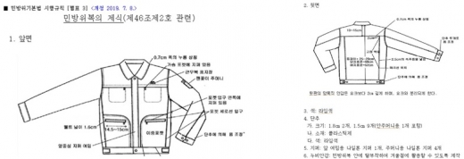 민방위복은 '민방위 기본법' 시행규칙에 따라 정해진 양식이 있다. /사진=민방위기본법 시행규칙 내 별표3 캡처