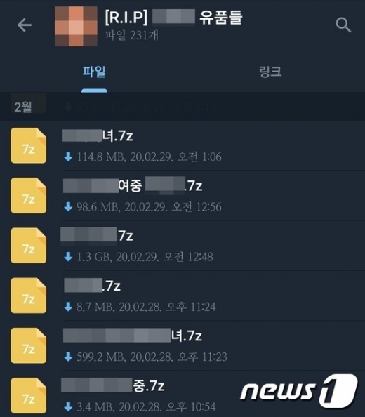 소위 '유품방'이라 불리는 텔레그램 내 채팅방. /사진=뉴스1 황덕현 기자