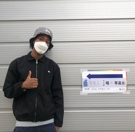 모델 한현민이 투표 인증샷을 SNS에 게재했다. /사진=인스타그램 캡처