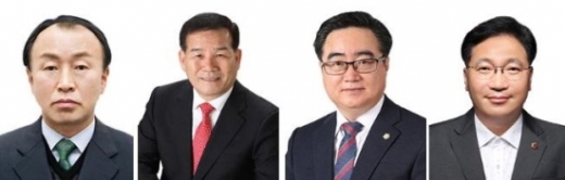 더불어민주당에서 후반기 의장단 선거에 나선 이산하,신상해,손용구,오원세 시의원(왼쪽부터)/사진=부산시의회