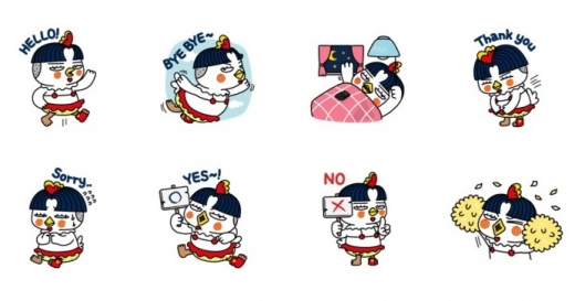 삼양식품은 최근 한국과 일본에서 라인 메신저용 호치 이모티콘을 출시했다. /사진=삼양식품