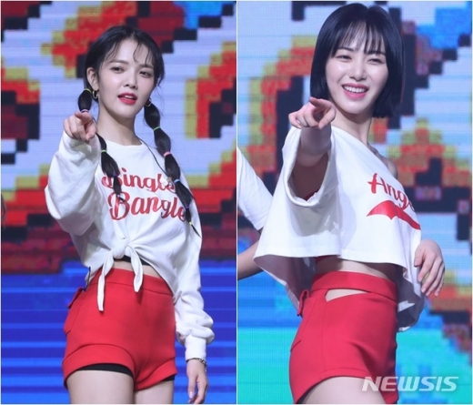 AOA 출신 권민아가 지민에게 괴롭힘을 당해왔으며 그로 인해 극단적인 시도까지 했다고 폭로한 가운데 지민은 "소설"이라고 반박했다가 글을 곧바로 삭제했다. AOA 지민(왼쪽)과 권민아. /사진=뉴시스  