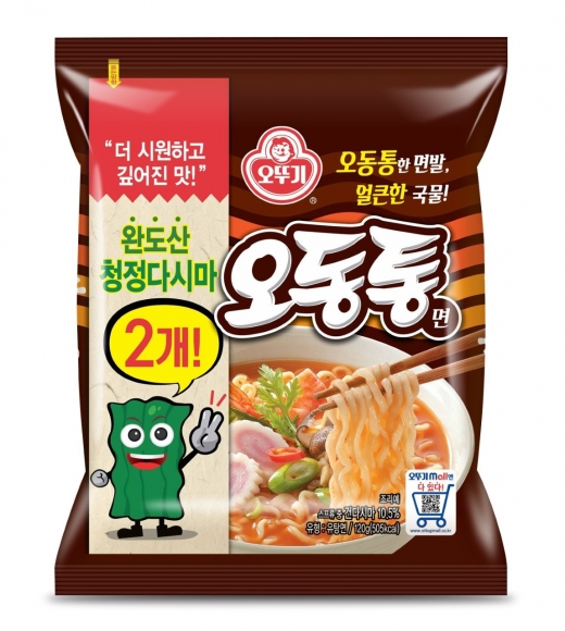 오뚜기는 다시마 2장을 넣은 ‘한정판 오동통면’을 정식 출시한다. /사진=오뚜기