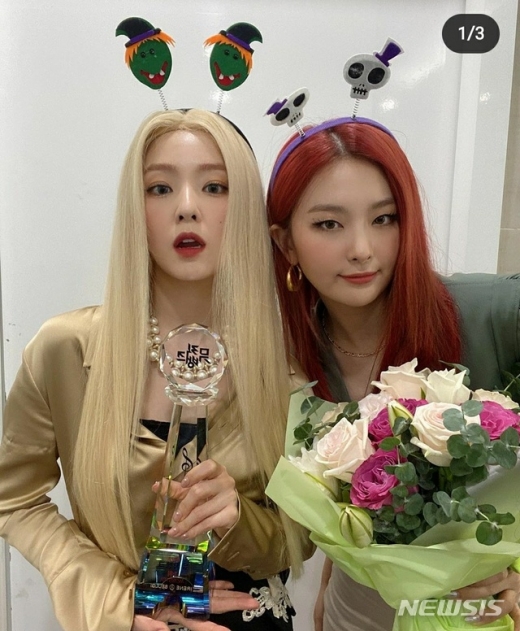 그룹 레드벨벳 슬기가 유닛 아이린&슬기의 신곡 '몬스터' 1위 소감을 전했다. /사진=뉴시스(슬기 인스타그램 캡처)   