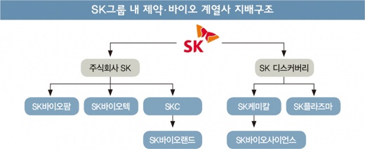 SK그룹 내 제약·바이오 전문 계열사 지배구조/사진=머니S