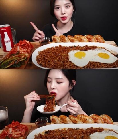 먹방 유튜버 문복희(본명 문기연)가 뒷광고 논란과 관련 사과문을 올렸다. /사진=유튜브 방송화면 캡처