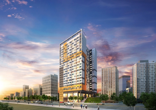 금성백조가 서울 구로구에 대단지 오피스텔 ‘구로 예미지 어반코어’를 공급한다. 사진은 단지 투시도. /사진=금성백조