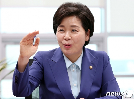 양향자 더불어민주당 의원이 21일 뉴스1과 인터뷰를 하고 있다. 2020.8.21/뉴스1 © News1 박세연 기자