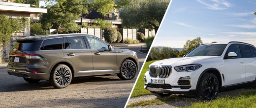 (왼쪽)링컨 에비에이터 PHEV vs BMW X5 PHEV. /사진제공=각 사