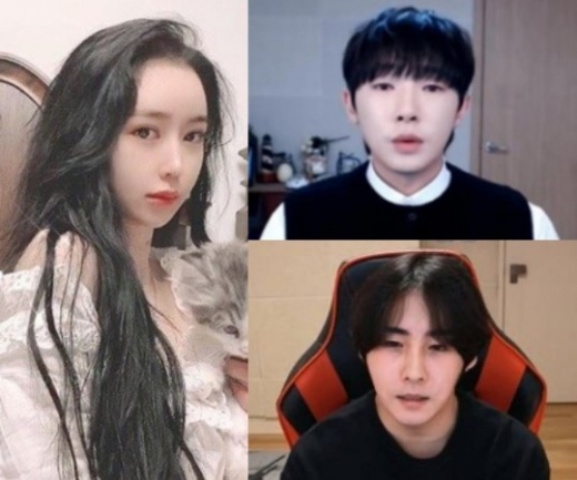 아프리카TV BJ 엉두, 케이, 세야(왼쪽부터 시계방향으로)가 술자리 논란에 대해 각기 다른 입장을 내놨다. /사진=아프리카TV 화면 캡처