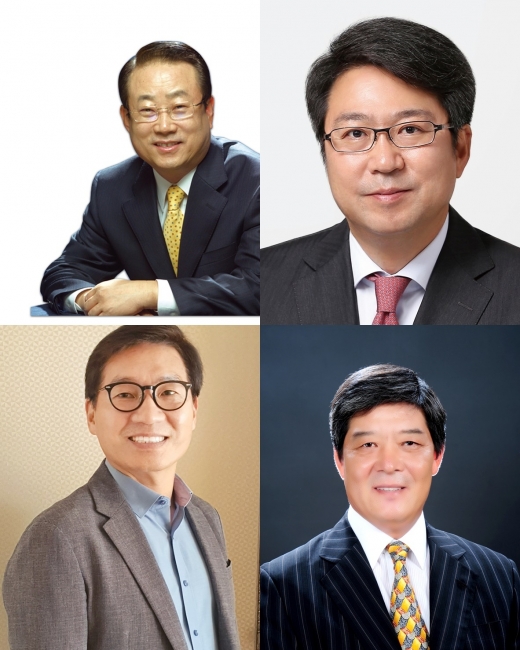 (위 왼쪽부터 시계방향으로) 윤영호 호텔인터내셔널 대표이사 겸 관광협회중앙회장, 백현 롯데관광개발 대표이사, 김대중 서울랜드 대표이사, 김해룡 부산해상관광개발 대표