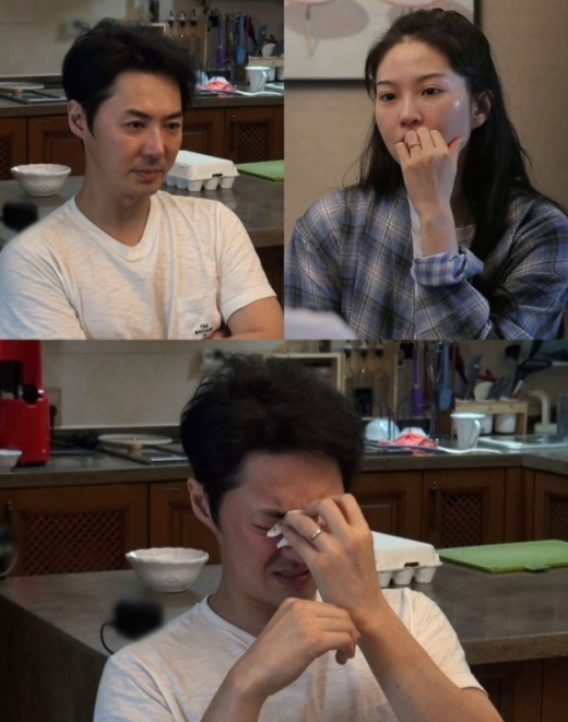 전진이 아내 류이서 앞에서 눈물을 보였다. /사진=동상이몽2 제공