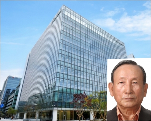 조양래 회장과 판교 신사옥. /사진제공=한국타이어