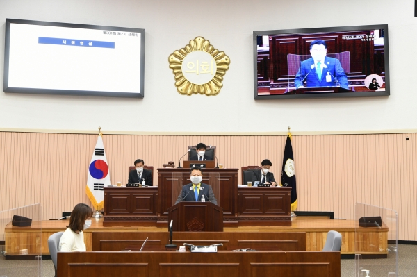 구리시는 내년도 예산 총 규모는 올해 본예산보다 11.04% 증가된 7천131억원으로 일반회계 5483억원, 특별회계 1648억원으로 편성했다. / 사진제공=구리시