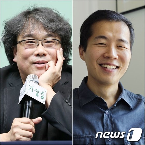 봉준호 감독(왼쪽)이 오스카레이스에 뛰어든 영화 '미나리'의 정이삭 감독과의 온라인 대담을 통해 지원사격에 나섰다. /사진=뉴스1