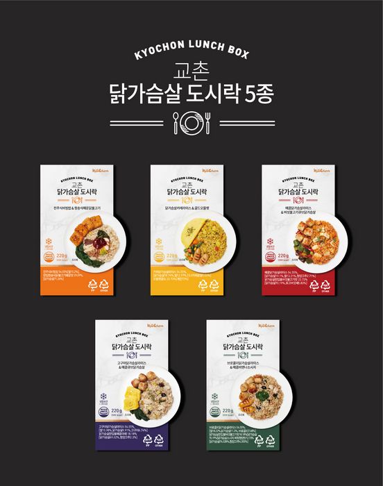 / 교촌에프앤비㈜가 교촌 닭가슴살 도시락 5종을 선보였다 (교촌치킨 제공)
