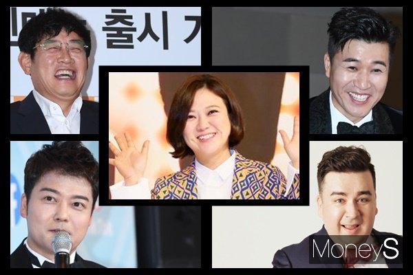 사진은 이경규, 김종민, 샘 해밍턴, 전현무, 김숙(위쪽부터 시계방향). /사진=임한별, 장동규 기자, 키즈맘 제공
