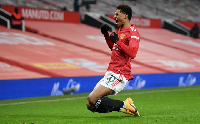 맨유가 래쉬포드의 극장골로 울버햄튼을 1-0으로 눌렀다. 사진은 결승골을 터트린 래쉬포드. /사진=로이터(뉴스1)
