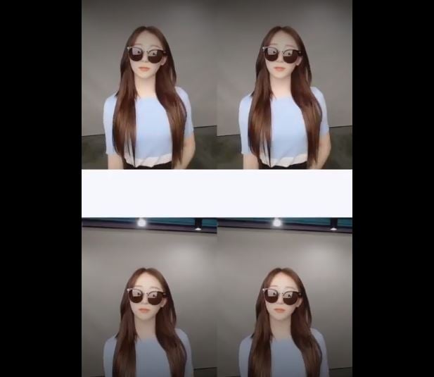 그룹 아이즈원의 멤버 채연의 #드랍더썬글라스 틱톡 챌린지. /사진=틱톡 캡처